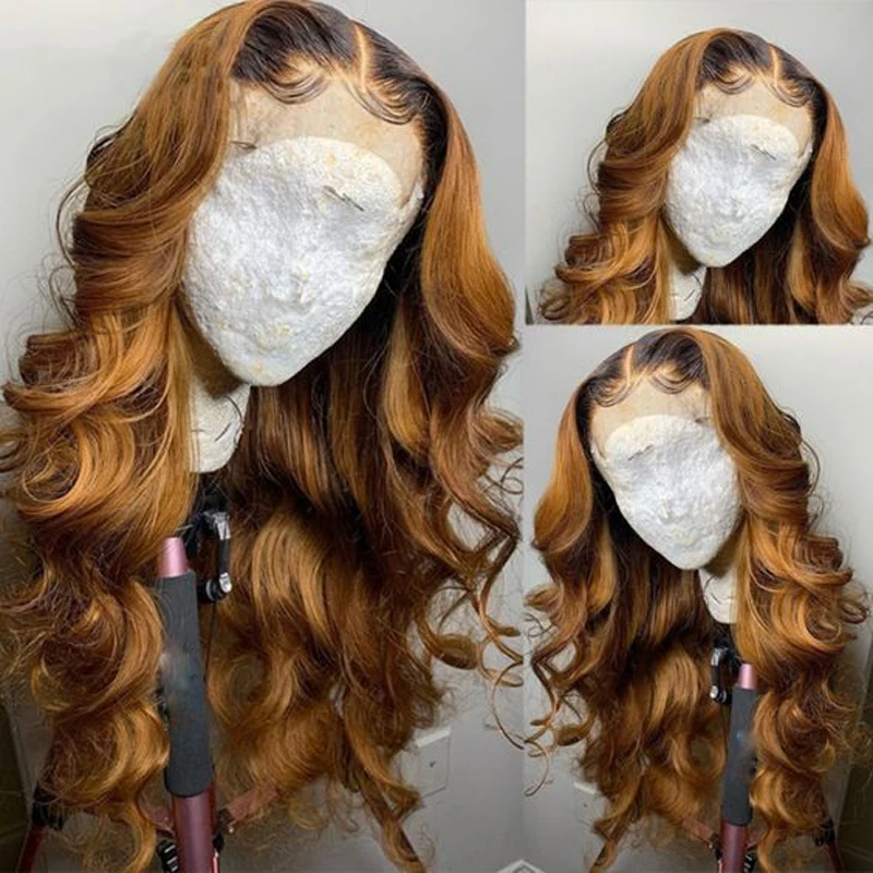 

Long 26 inch Ombre Blonde Wave European Virgin HumanHair Jewish Wig 13x6Lace Front Kosher Sheitel Wig For Women BabyHair