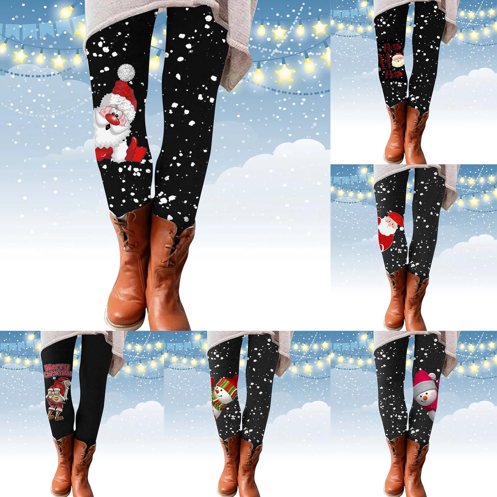 

Зимние леггинсы для женщин, рождественские милые облегающие леггинсы, идеальный базовый слой для повседневной носки, леггинсы с высокой талией, Прямая поставка