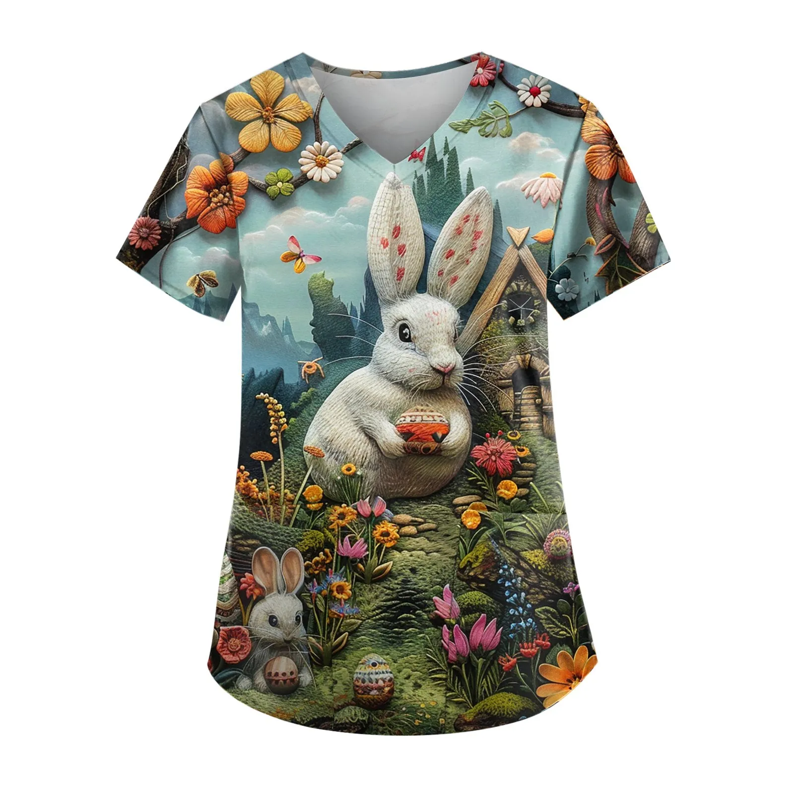 Женский топ с принтом Пасхальных Кроликов и яиц, молодежная Женская одежда, женская одежда, топ, женские рубашки с графическим рисунком, рубашка для женщин 2024 
Женский топ с принтом Пасхальных Кроликов и яиц, молодежная Женская одежда, женская одежда, топ, женские рубашки с графическим рисунком, рубашка для женщин 2024