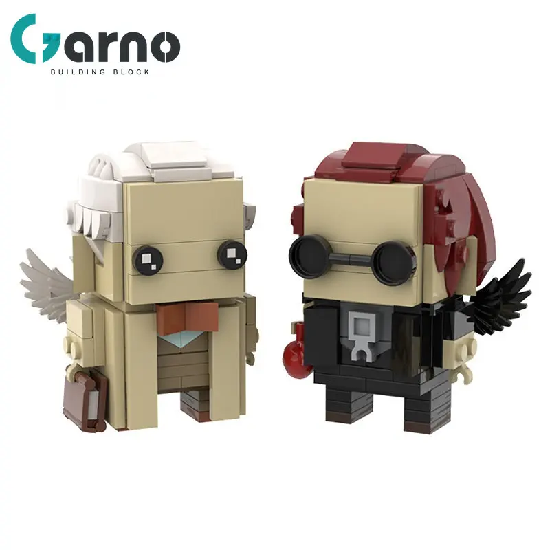 

Garno Movie Good Omens Angels Aziraphale & Demons Crowley Brickheadz Building Blocks Action Figures Comedy Character Toy for Kid