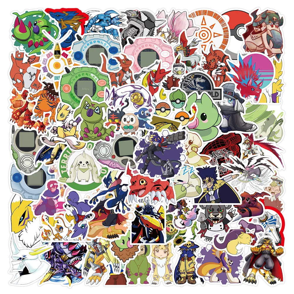 

10/30/50/100pcs Classic Anime Digimon Adventure Stickers Cool Cartoon Kids Sticker Toy Phone Skateboard Notebook Graffiti Decals