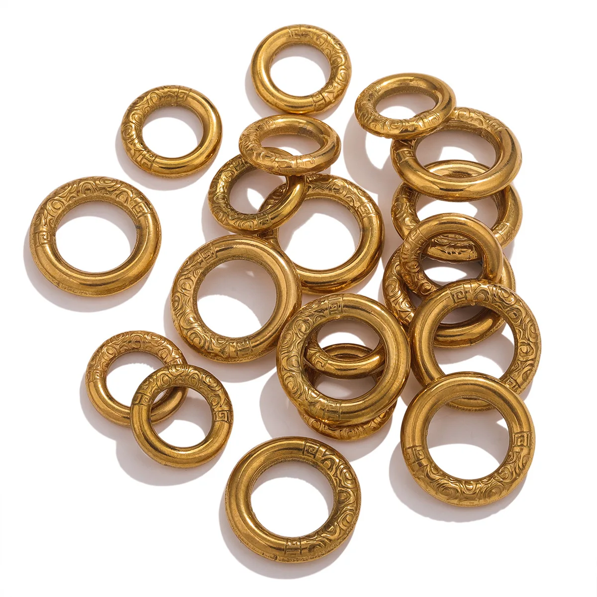 Stainless Steel Embossed Retro Round Ring Titanium Steel Textured Round Pendant DIY Jewelry Earrings Necklace Pendant Connector 
Stainless Steel Embossed Retro Round Ring Titanium Steel Textured Round Pendant DIY Jewelry Earrings Necklace Pendant Connector