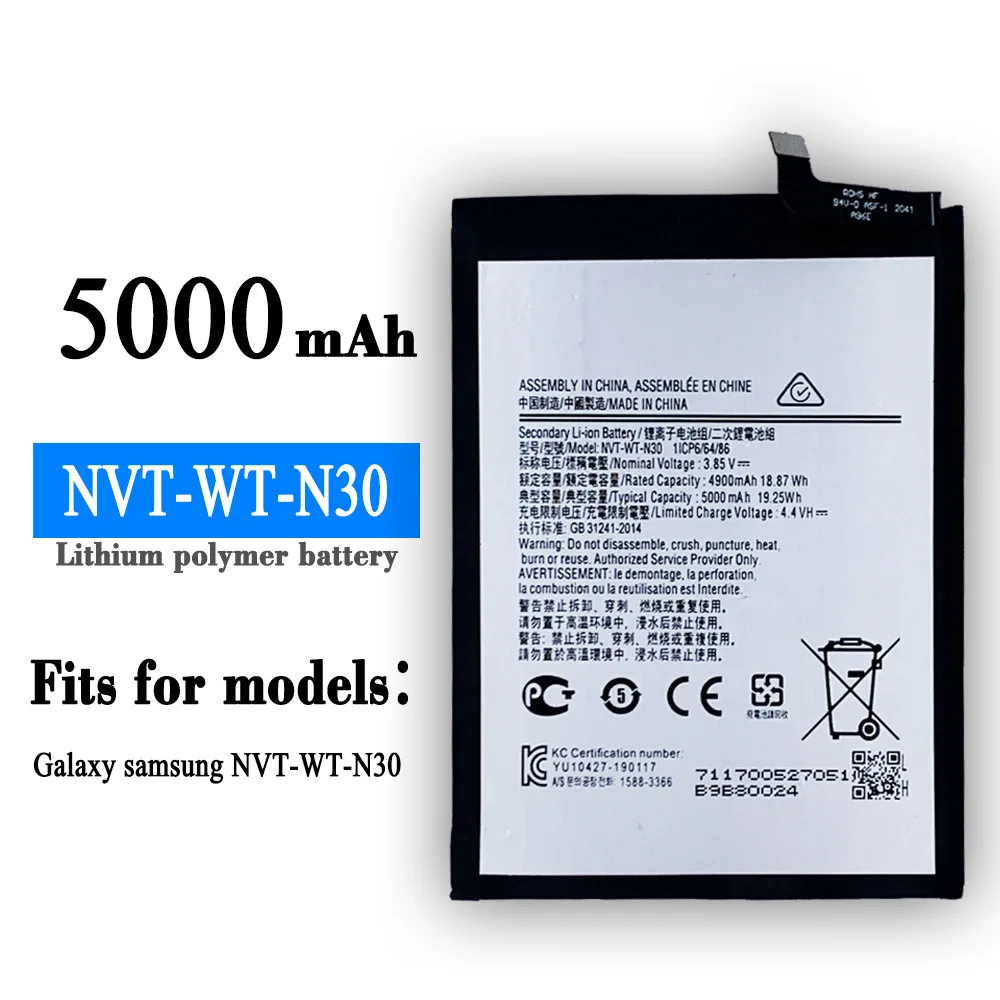 3.85V Brand new high quality 5000mAh NVT-WT-N30 Pleacement battery For Samsung Galaxy N30 Mobile Phone batteries
3.85V Brand new high quality 5000mAh NVT-WT-N30 Pleacement battery For Samsung Galaxy N30 Mobile Phone batteries