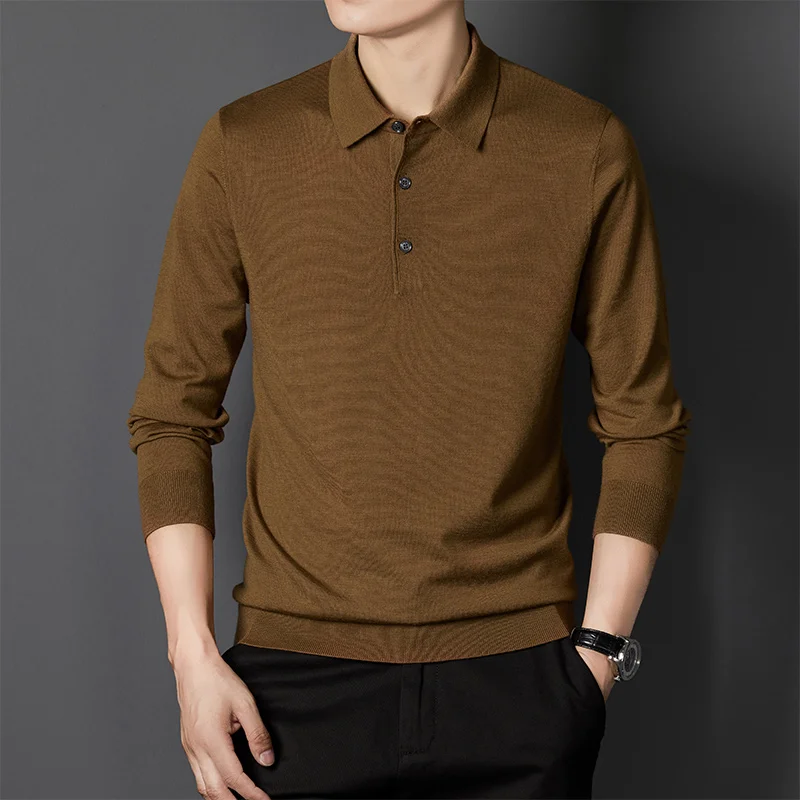 Lightweight Worsted Pure Wool Sweater Men's Knitted Polo Shirt Spring and Autumn Lapel Sweater Menswear Undershirt
Lightweight Worsted Pure Wool Sweater Men's Knitted Polo Shirt Spring and Autumn Lapel Sweater Menswear Undershirt