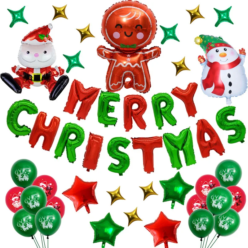 Рождественский декоративный магазин, школьный новогодний и новогодний декоративный шар для окон, набор воздушных шаров с рождественским снеговиком