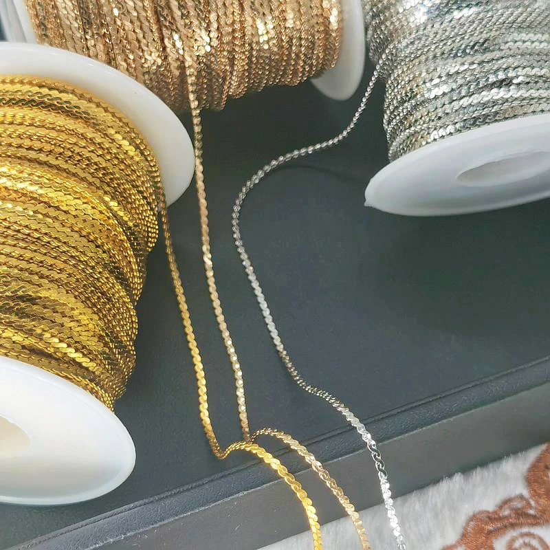 1meter Gold Flat Necklace Chain No Fade Copper Rolo Cable Chains For Jewelry Making Components DIY Crafts Chain Accessories
1meter Gold Flat Necklace Chain No Fade Copper Rolo Cable Chains For Jewelry Making Components DIY Crafts Chain Accessories