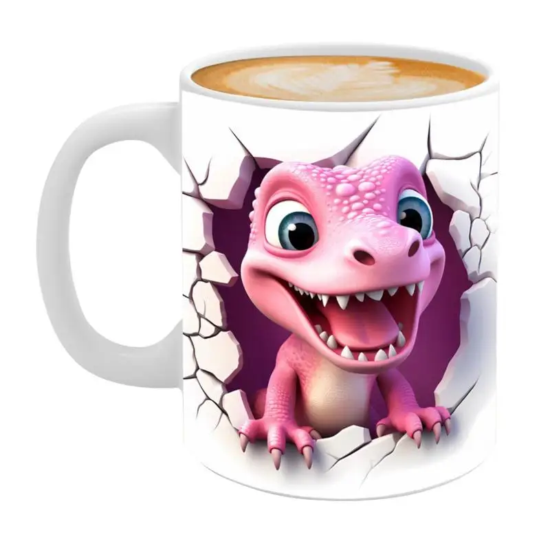 

Керамическая чашка 350 мл, 3D чашки с динозаврами, чайные чашки, изысканные женские новые кофейные чашки, многофункциональные чашки с динозаврами для влюбленных
