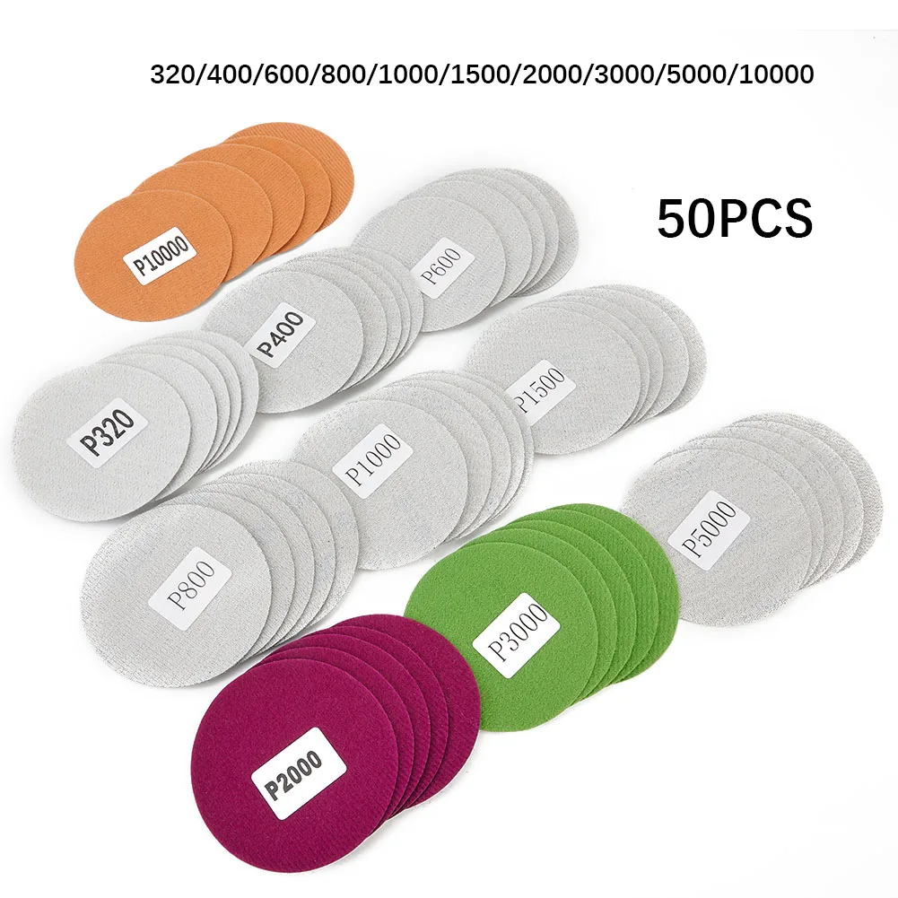 50Pcs 3 Inch 75mm Wet And Dry Sanding Discs Hook - Loop Sandpaper 320-10000 Grit Round Sander Discs For Auto Polishing
50Pcs 3 Inch 75mm Wet And Dry Sanding Discs Hook - Loop Sandpaper 320-10000 Grit Round Sander Discs For Auto Polishing