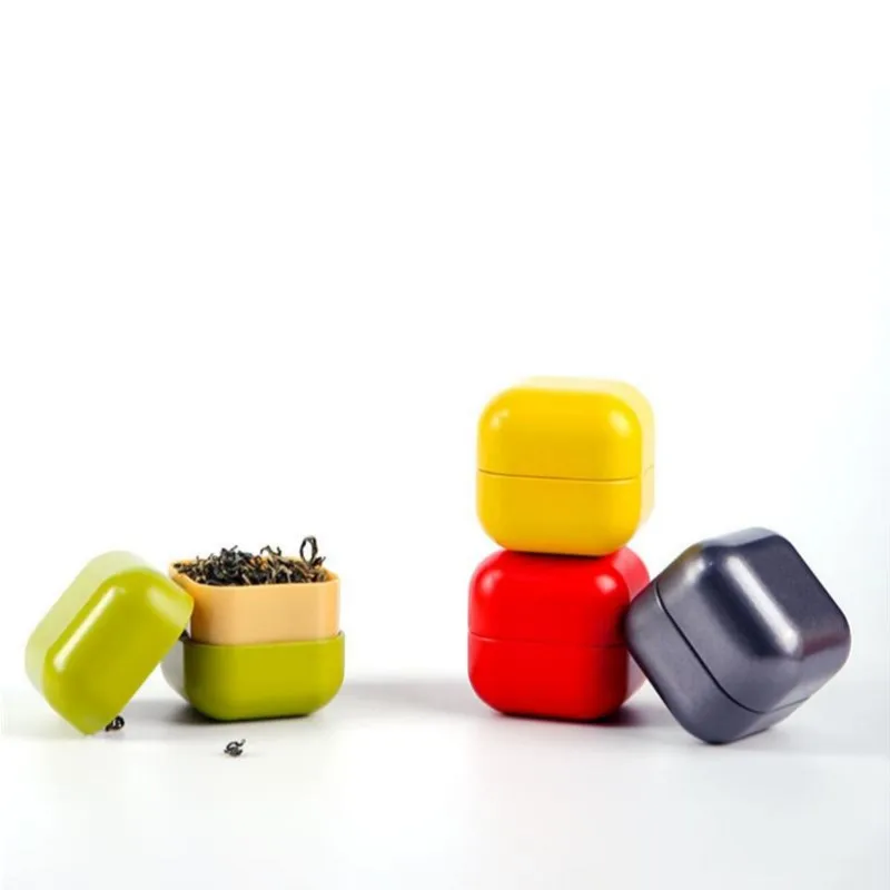 

1 шт. квадратная чайная герметичная банка Мини Портативная однотонная жестяная коробка для ювелирных изделий конфет маленькая банка для хранения монет наушников в подарок