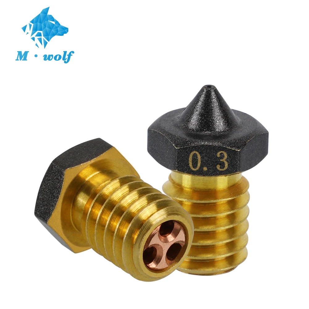 

1/2PCS PTFE Coated CHT Nozzle E3D V6 Brass Non Stick Filament 0.3mm 0.4mm 0.8mm 1.2mm High Speed Flow Nozzles 3D Printer Parts
