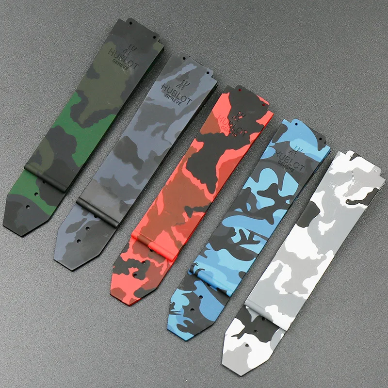 For TPU Tape Hublot Yubo Watchband Camouflage Rubber Watch Strap 25mm *17mm Stainless Steel Folding Buckle Men's Big Bang Series
For TPU Tape Hublot Yubo Watchband Camouflage Rubber Watch Strap 25mm *17mm Stainless Steel Folding Buckle Men's Big Bang Series