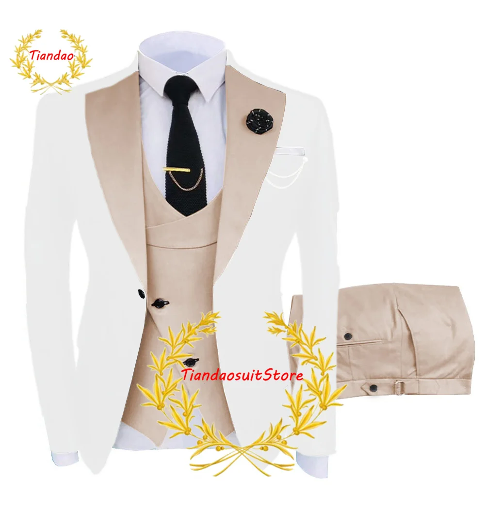 Men's Suit Wedding Tuxedo (Jacket + Pants + Vest) 3-Piece Groomsmen Formal Blazer Set Slim Fit Tailored Whole Dress
Men's Suit Wedding Tuxedo (Jacket + Pants + Vest) 3-Piece Groomsmen Formal Blazer Set Slim Fit Tailored Whole Dress