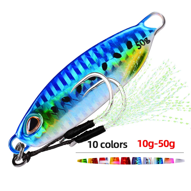 Big Jig Fishing Lure Weights 10-50g Fishing Jigs Saltwater Lures Metal Bass Jig Isca Artificial Fake Fish Glitter Holographic
Big Jig Fishing Lure Weights 10-50g Fishing Jigs Saltwater Lures Metal Bass Jig Isca Artificial Fake Fish Glitter Holographic