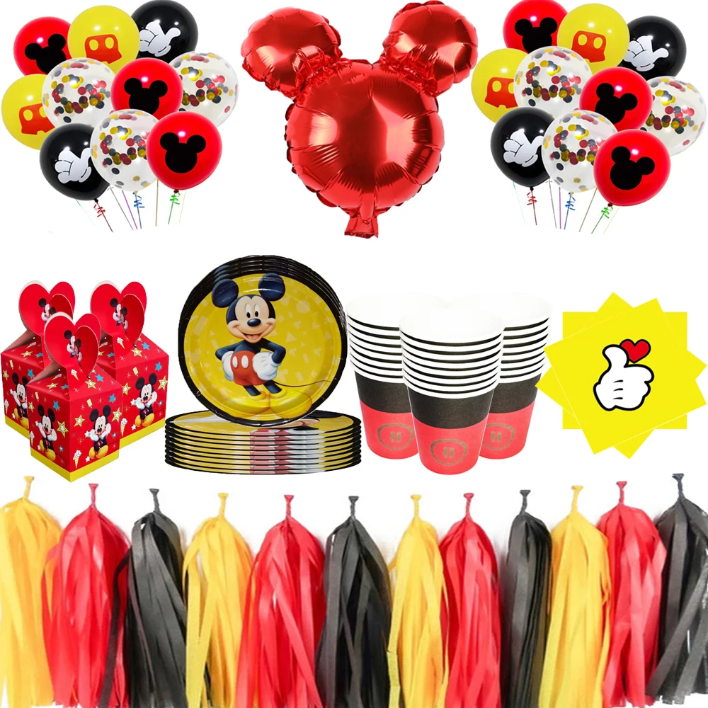Mickey Mouse Birthday Party Decorations Kids Balloons Disposable Tableware Cake Topper Banner 1st Birthday Boy Party Supplies
Mickey Mouse Birthday Party Decorations Kids Balloons Disposable Tableware Cake Topper Banner 1st Birthday Boy Party Supplies
