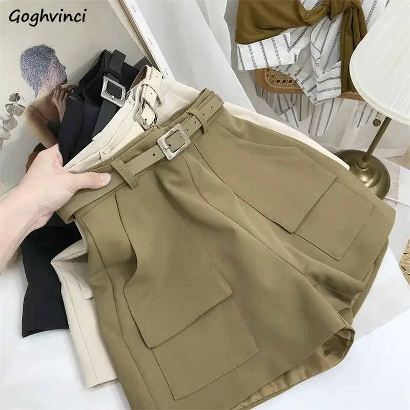

Cargo Shorts Women Elegance Pockets Summer High Waist Y2k Korean Style Fashion New Design Loose Basics Feminino Leisure Office