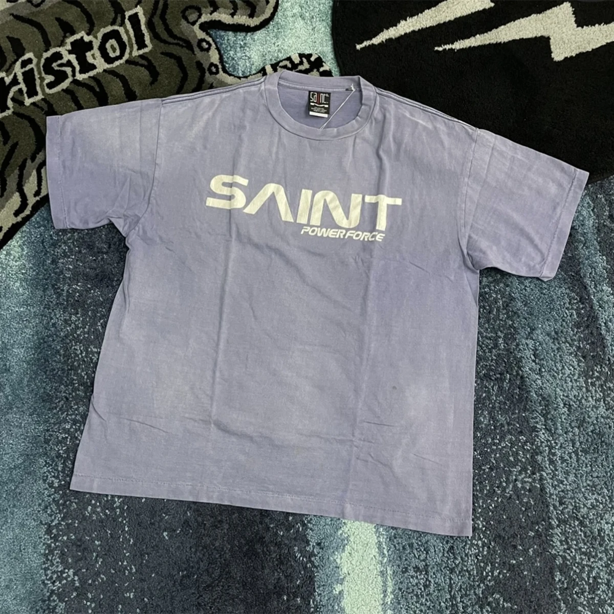 

Cooocoll666 SAINT Michael 24ss Niche Luxury Fashion 100% Cotton Casual Loose Vintage Harajuku Washed Old Tops T Shirt For Men