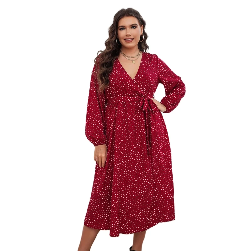 Womens Plus Size Wrap Dress V Neck Long Sleeve Cocktail Party Maxi Dress Y1QD
Womens Plus Size Wrap Dress V Neck Long Sleeve Cocktail Party Maxi Dress Y1QD