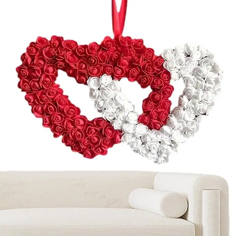 

Valentines Day Heart Shape Hanging Wreath Charming And Romantic Occasion For Wedding Party Front Door and Wall Decorations