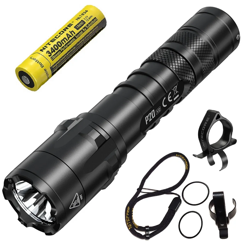 

NITECORE P20 V2 High Power Tactical Flashlight CREE XP-L2 V6 1100 LM LED Flashlight By 18650 Battery for Search and Rescue