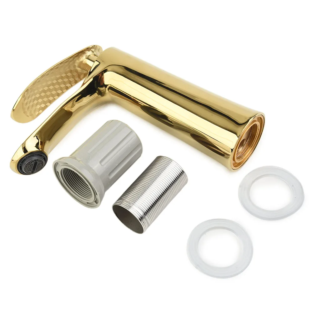 

Single Hole Gold Brass Wash Basin Faucet Sink Faucet Cold And Hot Water Faucet Single Handle Bathroom Faucets Showers