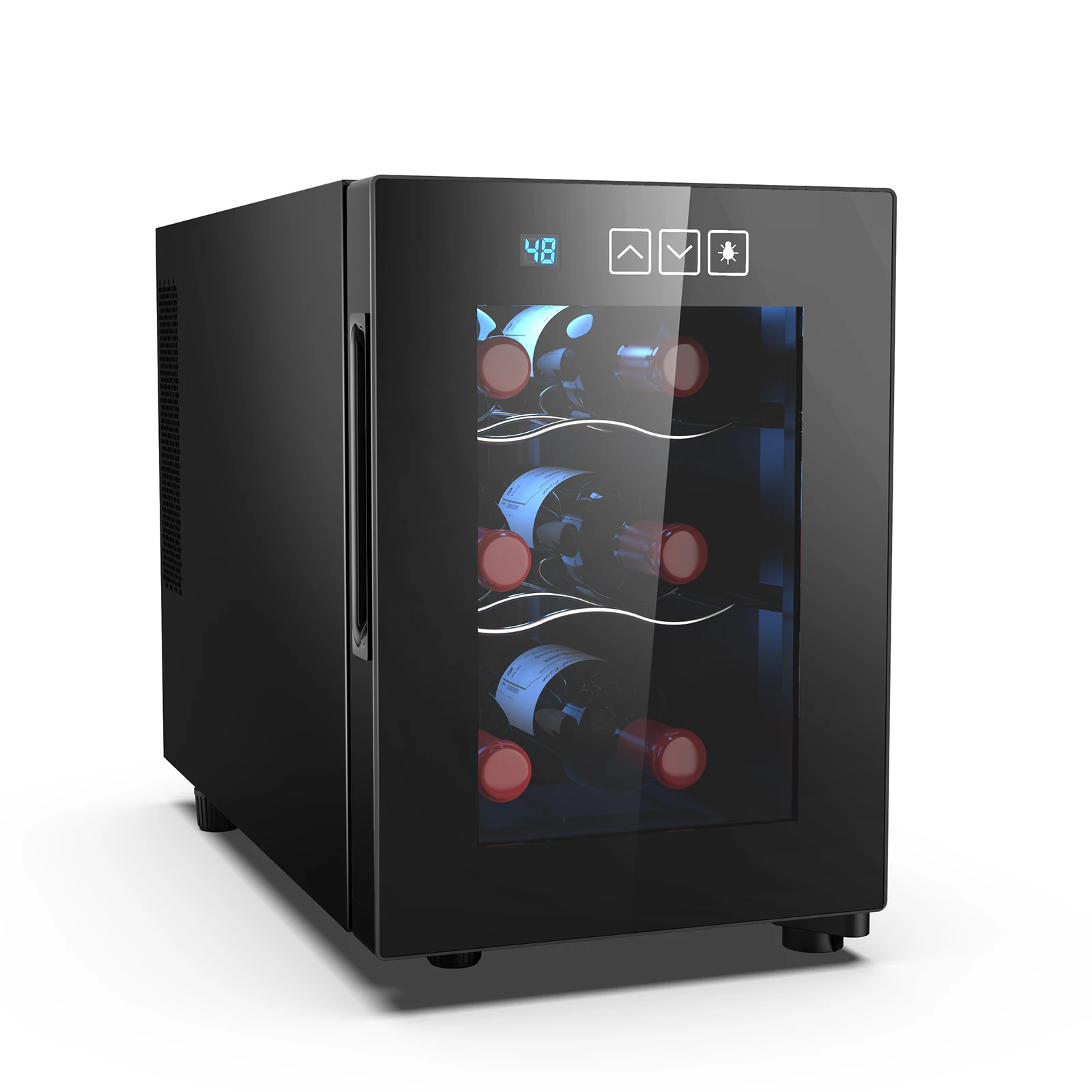 

6 Bottle Wine Cooler Freestanding Wine Fridge with 46-66℉ Digital Temperature Control Countertop Wine Refrigerator 16L