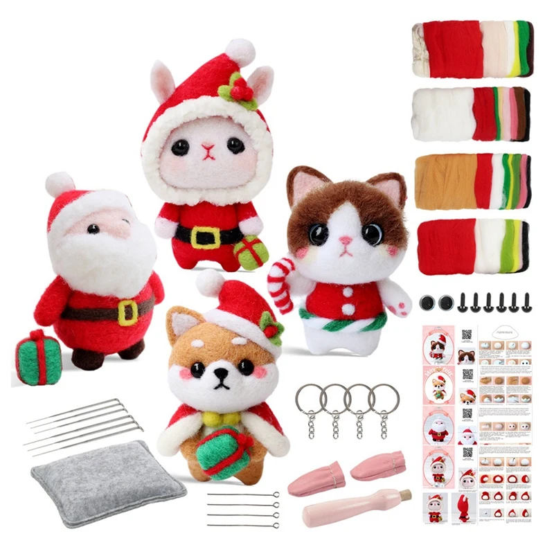 Christmas Dolls Needle Felting Kits Spare Parts For Beginner,Needle Felting Kit,Felt Needles,Foam Pad,Felt Cloth,Instruction
Christmas Dolls Needle Felting Kits Spare Parts For Beginner,Needle Felting Kit,Felt Needles,Foam Pad,Felt Cloth,Instruction