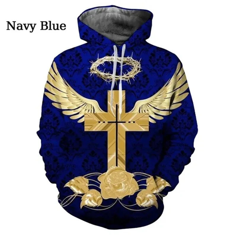 

3D Jesus Cross Printing Hoodies Children Christian Faith Fashion Sweatshirts Women Harajuku Hoodie Unisex Winter Tracksuits Tops