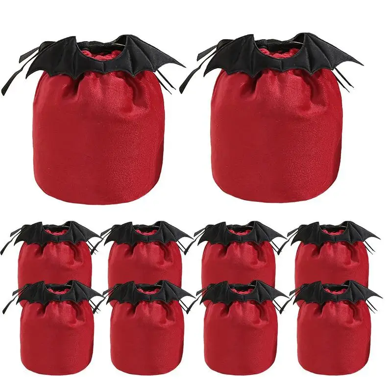 

Halloween Candy Bags Bat Wings Goodie Box Velvet Gift For Kids Trick Or Treat Bags Wing Design 10 Pcs Velvet Drawstring Pouches