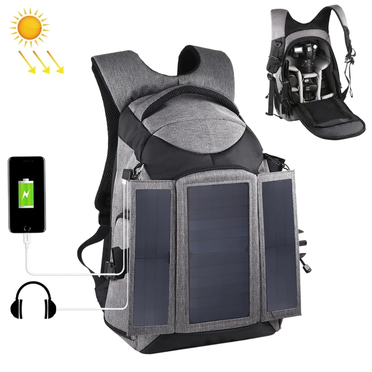 

PULUZ Outdoor Portable Dual Shoulders Solar Power Camera Backpack Camera Bag