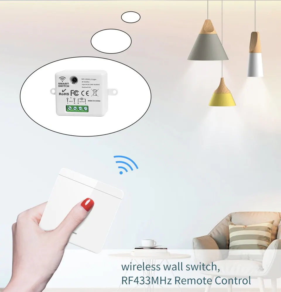 Wireless Light Switch 433MHz Remote Control 1/2/3Gang Interrupter Wall Smart Lighting Switch 10A 110V 220V For Lamp LED 3 Mallzona S22903459cc6941d097d21ab25cb64f7e7 Wireless Light Switch 433MHz Remote Control 1/2/3Gang Interrupter Wall Smart Lighting Switch 10A 110V 220V For Lamp LED Mallzona