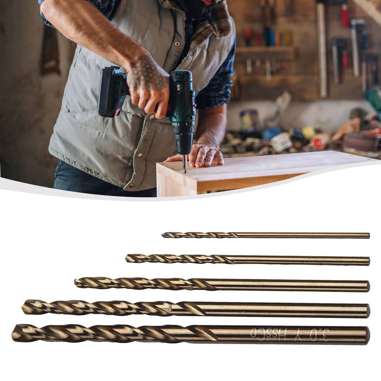 5pcs HSS M35 Cobalt Drill Bit for Stainless Steel Precision Work Auger Type Material with Superior Heat Resistance
5pcs HSS M35 Cobalt Drill Bit for Stainless Steel Precision Work Auger Type Material with Superior Heat Resistance
