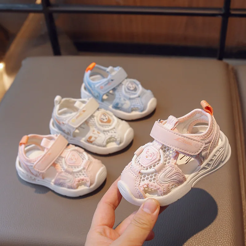 

2024Summer New Baby Boy Toddler Sandals Soft-Sole Functional Shoes Closed Toe Anti-Kick Baby Girl Shoes Generation Hair