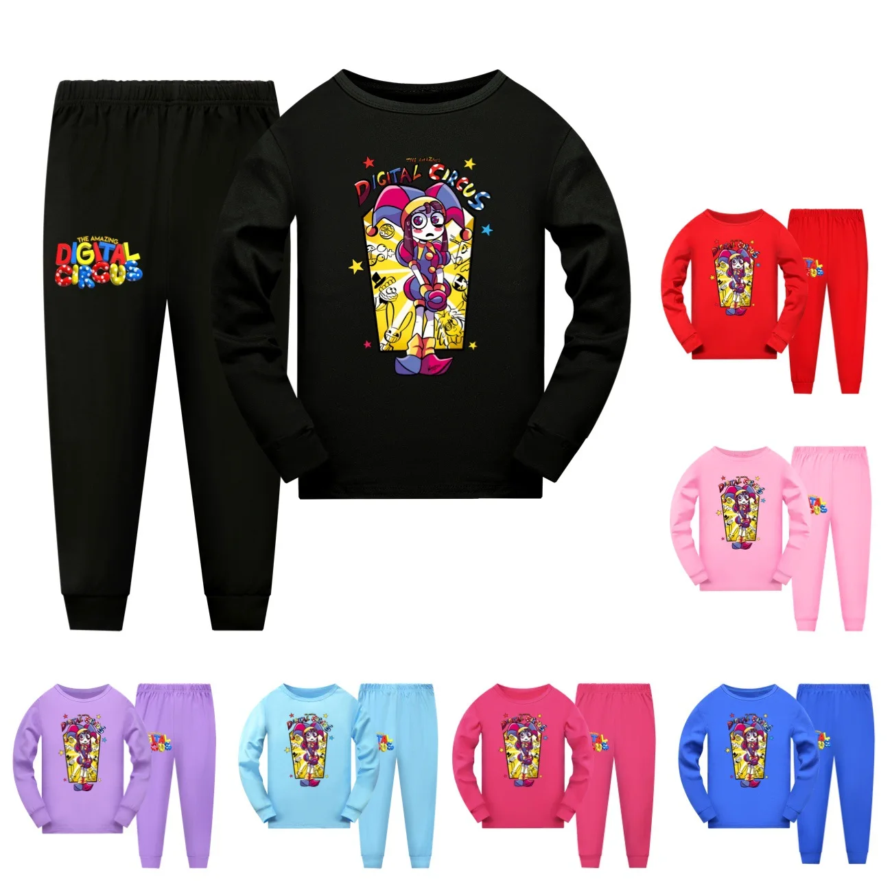 

The Amazing Digital Circus Merch Clothes Kids Pomni Jax Pyjamas Girls Long Sleeve T Shirt Pants 2pcs Sets Boys Casual Sleepwear