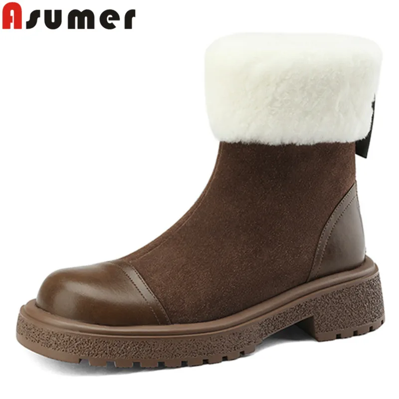 ASUMER 2024 новые модные зимние сапоги из натуральной кожи женские толстые плюшевые зимние сапоги женские ботильоны на платформе
ASUMER 2024 новые модные зимние сапоги из натуральной кожи женские толстые плюшевые зимние сапоги женские ботильоны на платформе