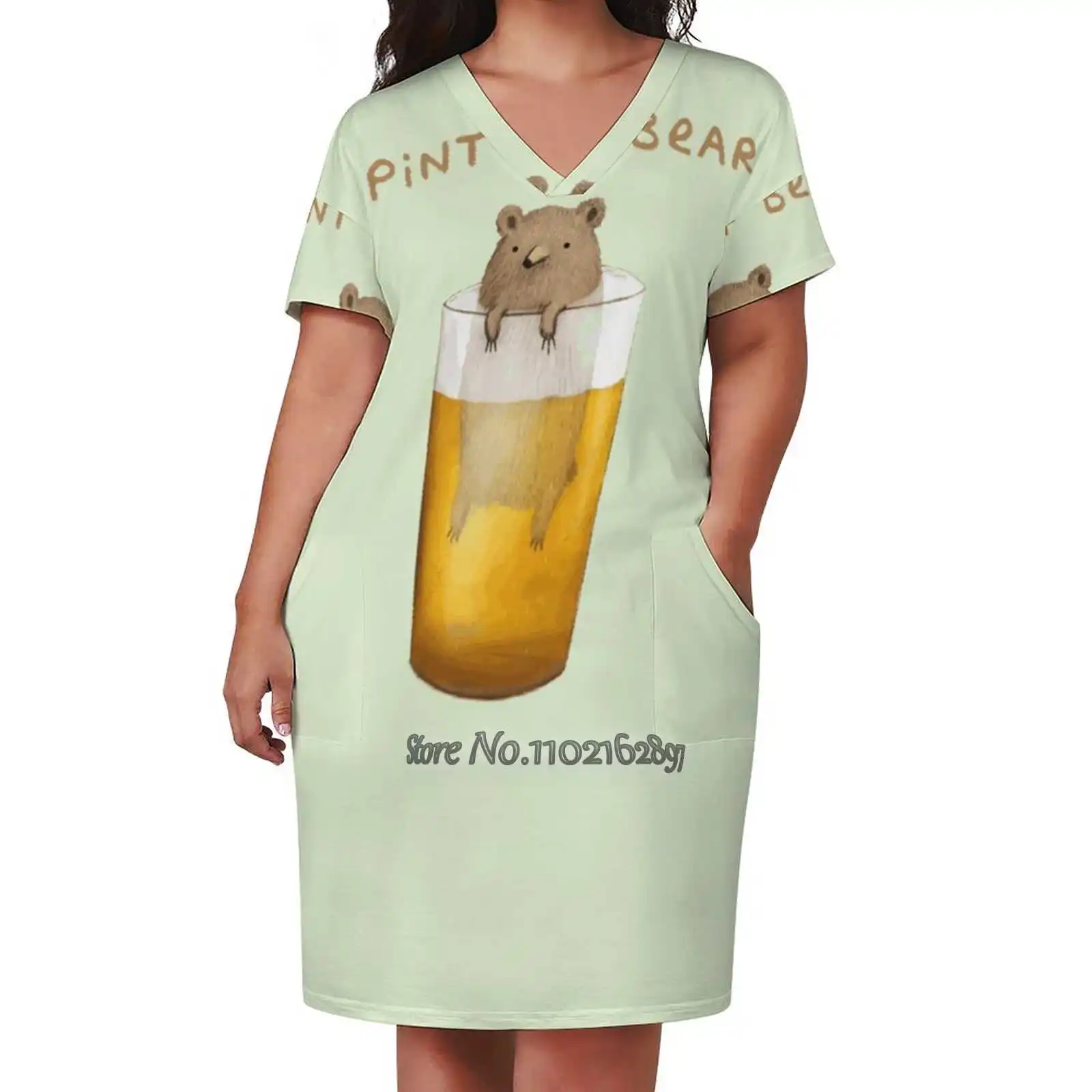 Pint Of Bear Sexy V-Neck Dress Fashion Casual Printed High Quality Short Sleeve Skirt 5Xl Pint Of Bear Pint Beer Bear Grizzly
Pint Of Bear Sexy V-Neck Dress Fashion Casual Printed High Quality Short Sleeve Skirt 5Xl Pint Of Bear Pint Beer Bear Grizzly