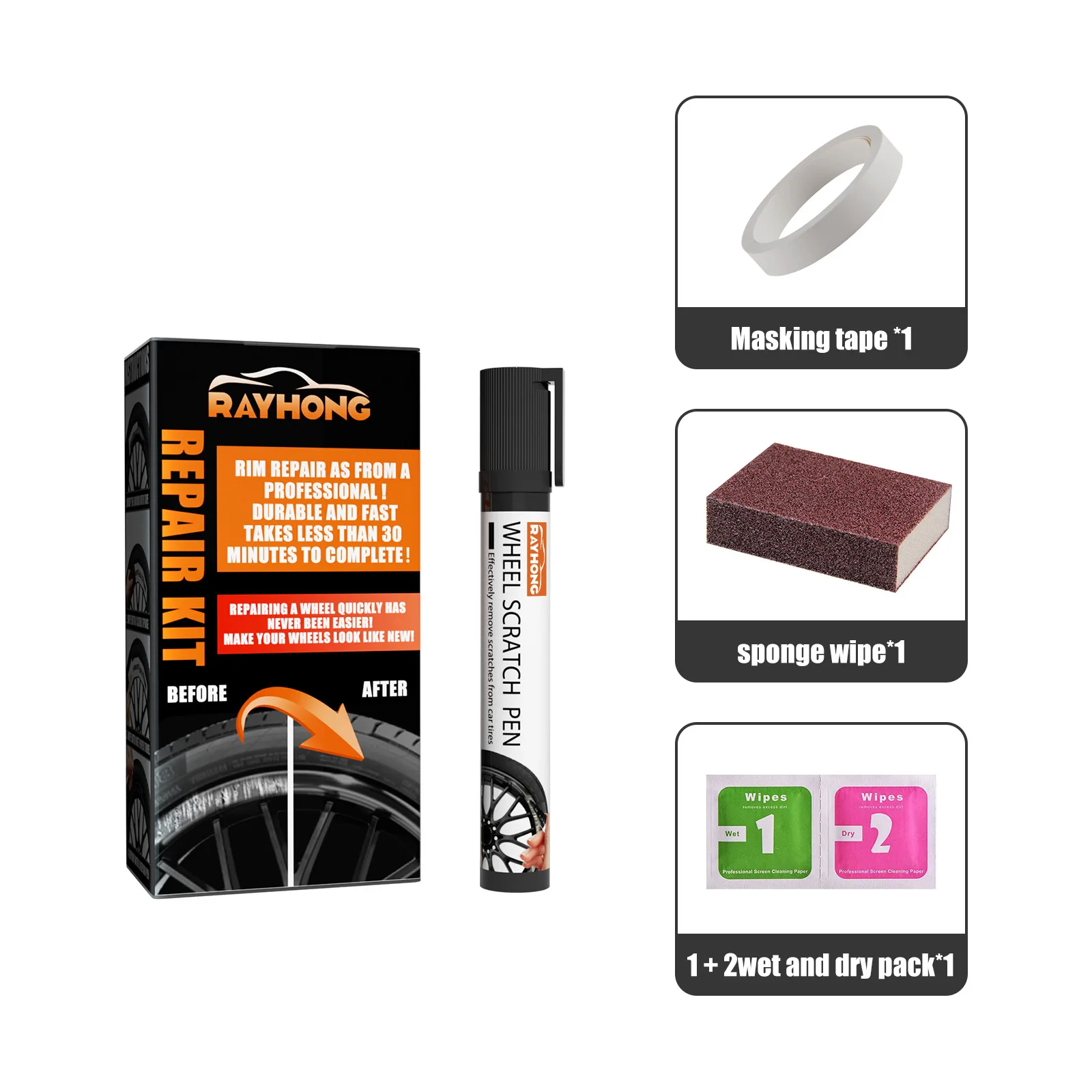 1pcs Wheel hub scratch repair pen Paint repair to remove scratches car paint pen Scratch Repair Scraping paint pen for Rayhong
1pcs Wheel hub scratch repair pen Paint repair to remove scratches car paint pen Scratch Repair Scraping paint pen for Rayhong