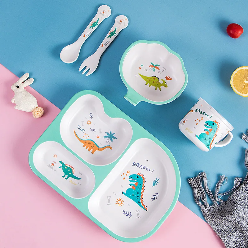 5pcs/set Children Feeding Bamboo Fiber Cutlery Set Cartoon Bowl Baby Divided Dinner Plate Spoon Fork Cup Gift Cutlery
5pcs/set Children Feeding Bamboo Fiber Cutlery Set Cartoon Bowl Baby Divided Dinner Plate Spoon Fork Cup Gift Cutlery