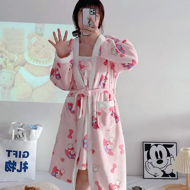 Kawaii Sanrio Quality Girl Plush Cartoon Nightdress Melody Cinnamoroll Anime Coral Suspenders Dress Two-Piece Set Christmas Gift
Kawaii Sanrio Quality Girl Plush Cartoon Nightdress Melody Cinnamoroll Anime Coral Suspenders Dress Two-Piece Set Christmas Gift