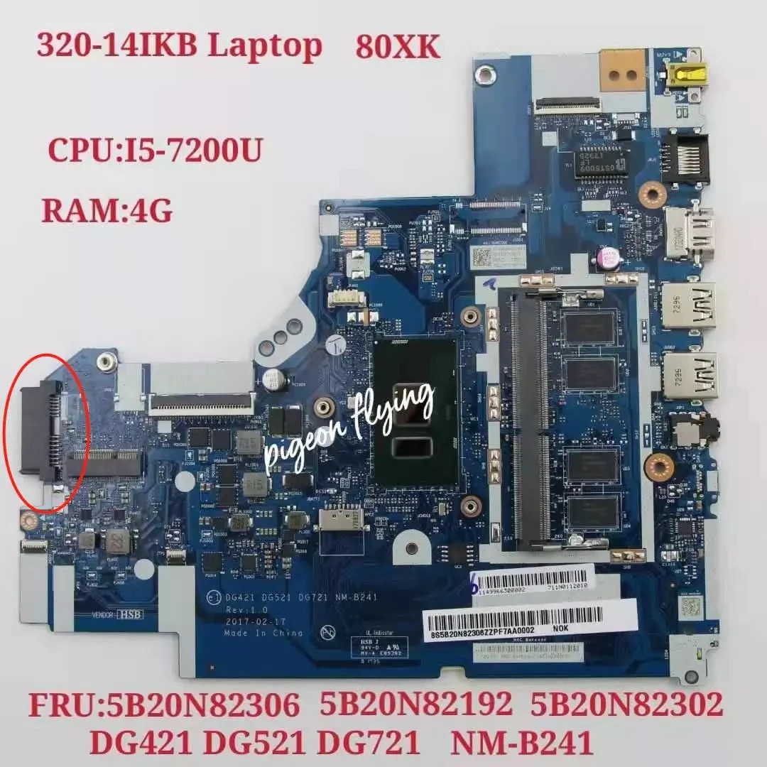 Материнская плата для ноутбука Lenovo Ideapad 320-14IKB CPU:I5-7200U RAM:4G NM-B241
Материнская плата для ноутбука Lenovo Ideapad 320-14IKB CPU:I5-7200U RAM:4G NM-B241
