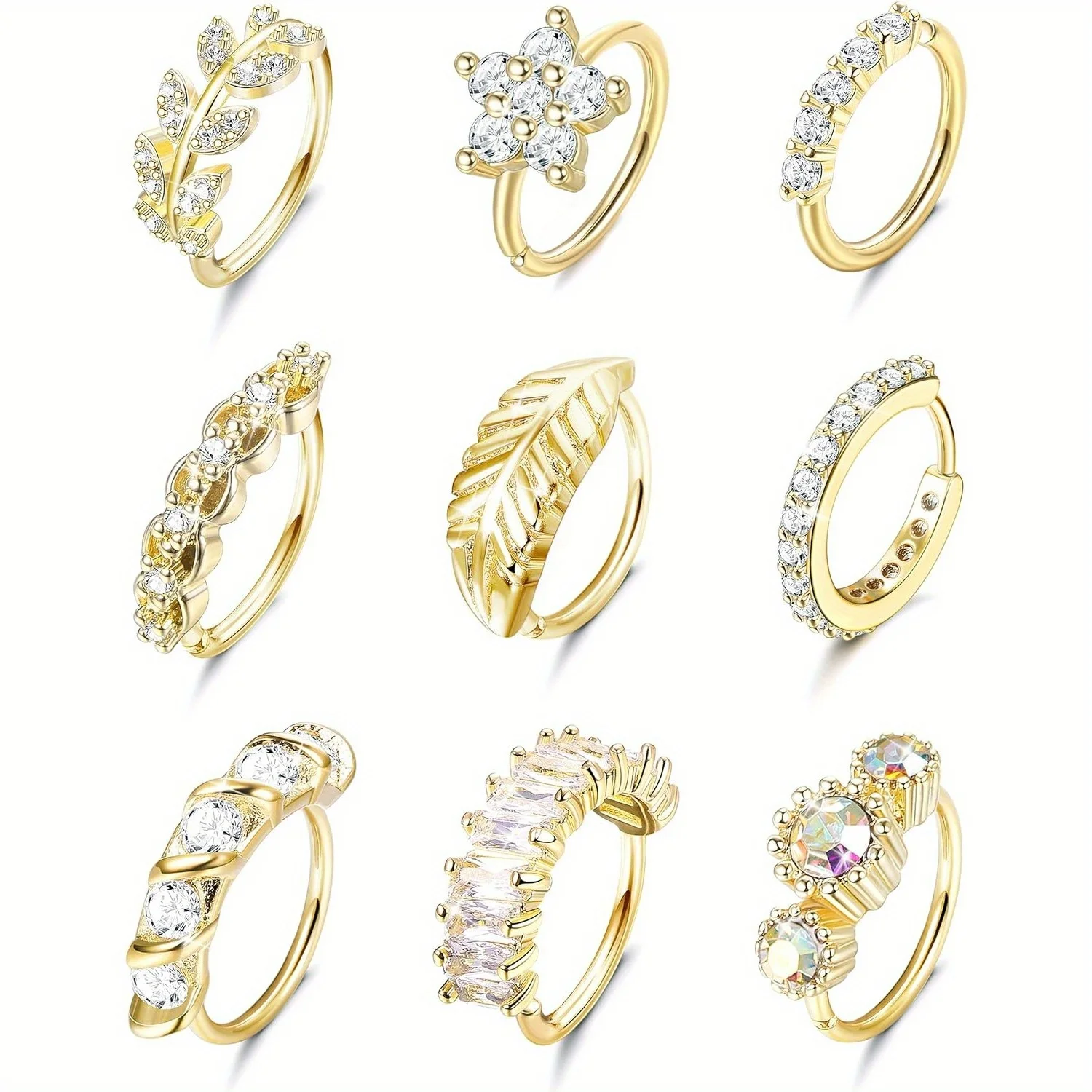 Drperfect Stainless Steel Nose Ring Hoop Stud Paved CZ Leaf Feather Flower Crawler Nose Ear Cartilage Nose Ear Piercing Hoop
Drperfect Stainless Steel Nose Ring Hoop Stud Paved CZ Leaf Feather Flower Crawler Nose Ear Cartilage Nose Ear Piercing Hoop