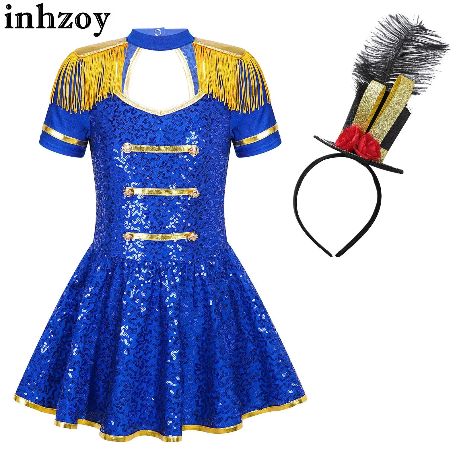 Drum Majorette Dress for Girls Sequins Marching Band Uniform Circus Costume Gold Tassel Leotard Tutu Dress with Mini Top Hat
Drum Majorette Dress for Girls Sequins Marching Band Uniform Circus Costume Gold Tassel Leotard Tutu Dress with Mini Top Hat
