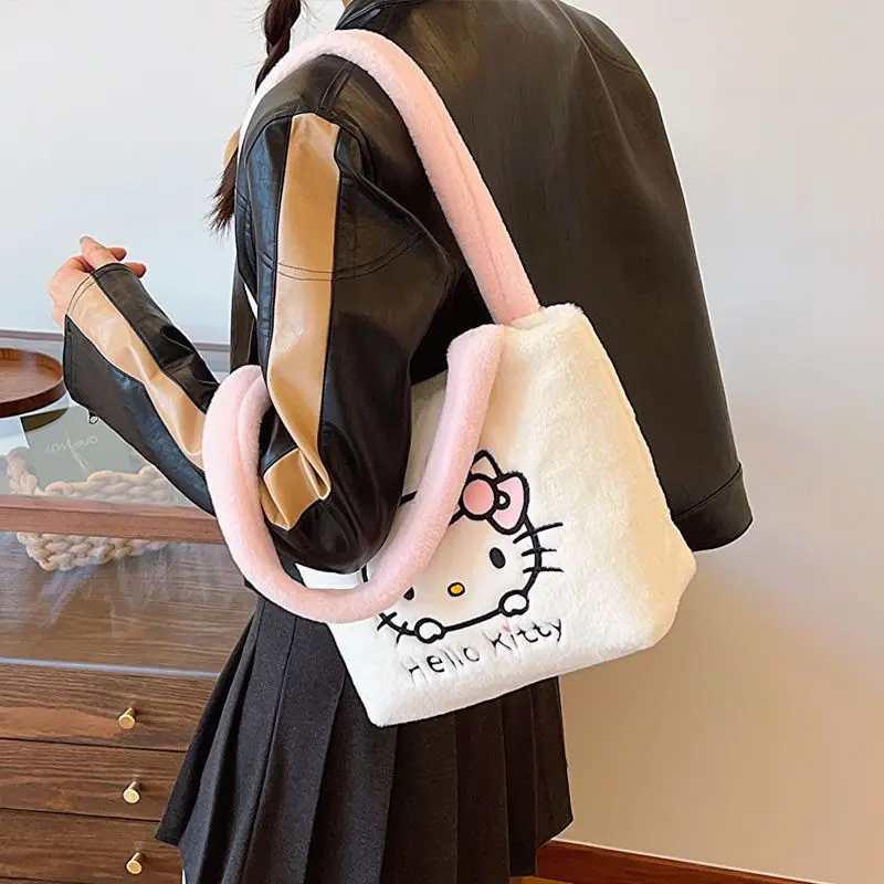Kawaii Sanrio Anime Hello Kitty Plush Shoulder Bag Cute Cartoon Lovely Soft Sweet Embroider Large Capacity Handbag for Girls
Kawaii Sanrio Anime Hello Kitty Plush Shoulder Bag Cute Cartoon Lovely Soft Sweet Embroider Large Capacity Handbag for Girls