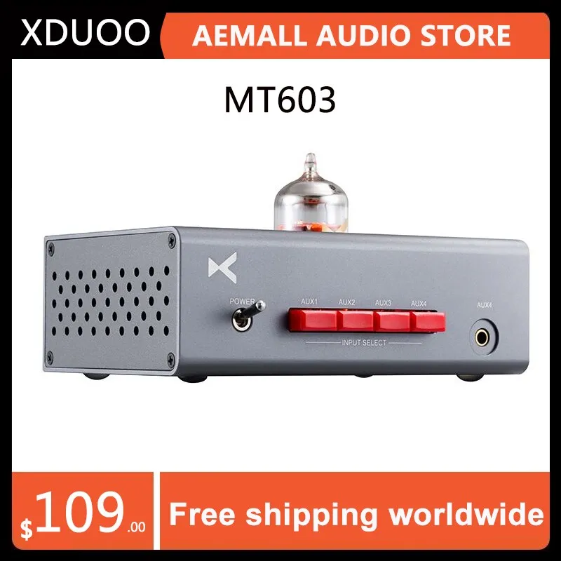 

XDUOO MT-603 Multiple Pre-Amp 4 Audio Input, One Audio Output 12AU7 Tube Amplifier MT603