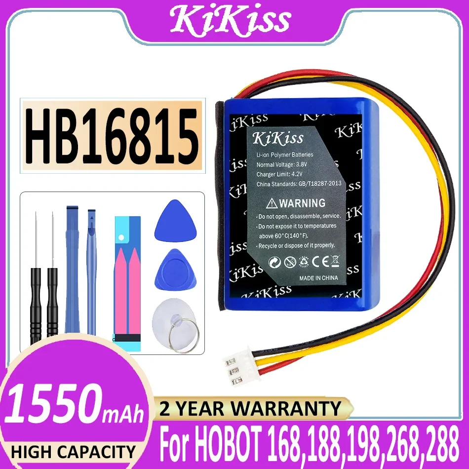KiKiss HB16815 1550mAh Battery for HOBOT 168,188,198,268,288 Batteria + Free Tools
KiKiss HB16815 1550mAh Battery for HOBOT 168,188,198,268,288 Batteria + Free Tools