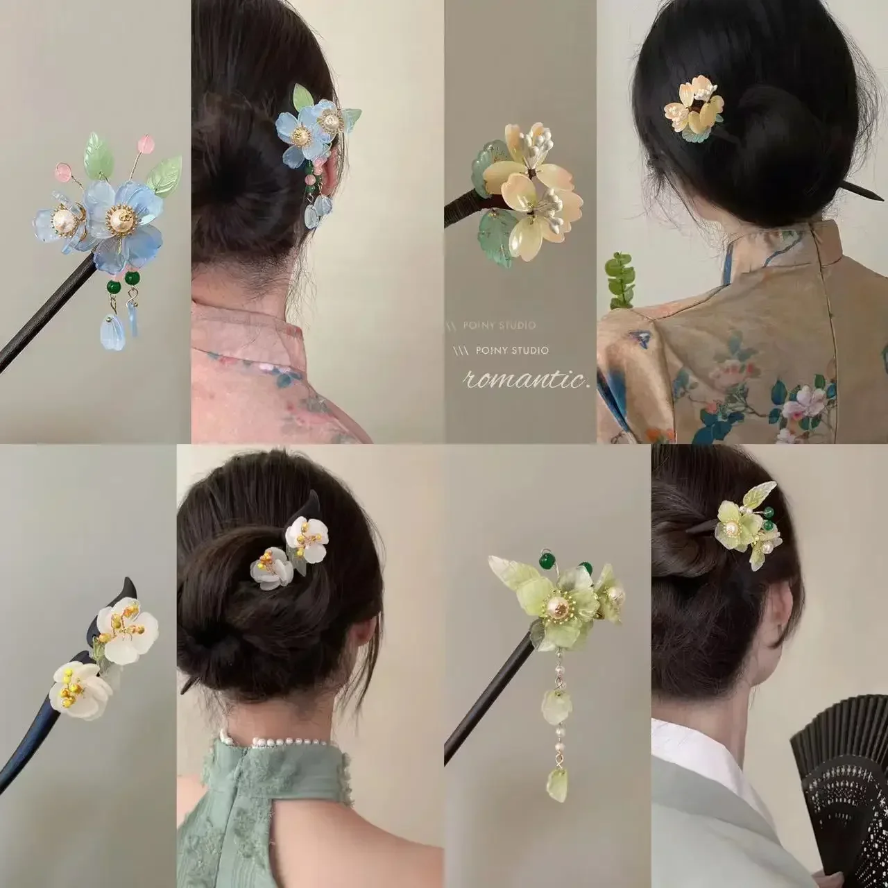 

2024 Hot Selling Plum Blossom Wooden Hairpin Hanfu Hair Pin Stick Cheongsam Chinese Style Girl Clasps for Women Korean Headdress