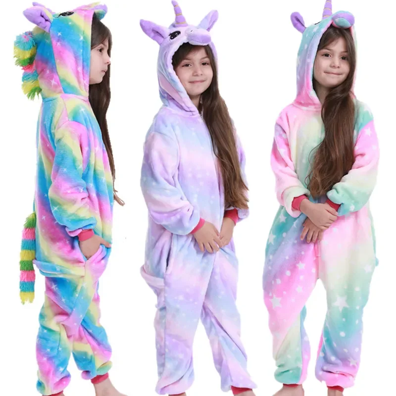 

Adults Animal Onesies Unicorn Pajamas Kigurumi Kids Sleepwear Women Men Winter Unisex Anime Costume Cat Cartoon Flannel Pyjamas