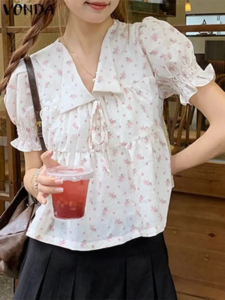 VONDA Women Blouse 2023 Bohemian Summer Tunic Tops Elegant Floral Printed Blusas Femininas Short Sleeve Lapel Casual Loose Shirt
VONDA Women Blouse 2023 Bohemian Summer Tunic Tops Elegant Floral Printed Blusas Femininas Short Sleeve Lapel Casual Loose Shirt