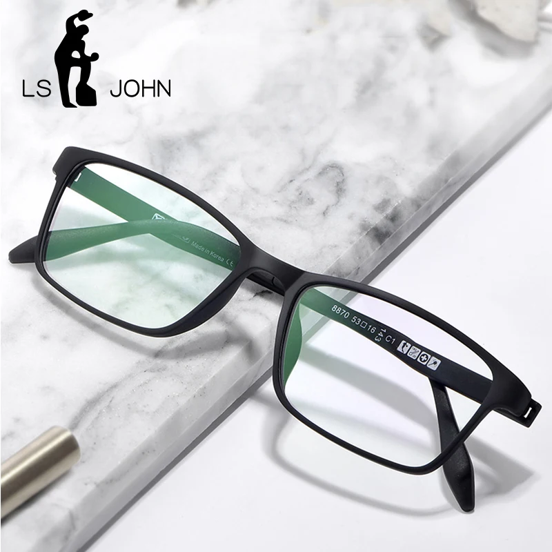 LS JOHN Ultralight Square TR90 Glasses Frames Men Screwless Optical Prescription Eyeglasses Women New Korean Brand Eyewear 8870
LS JOHN Ultralight Square TR90 Glasses Frames Men Screwless Optical Prescription Eyeglasses Women New Korean Brand Eyewear 8870