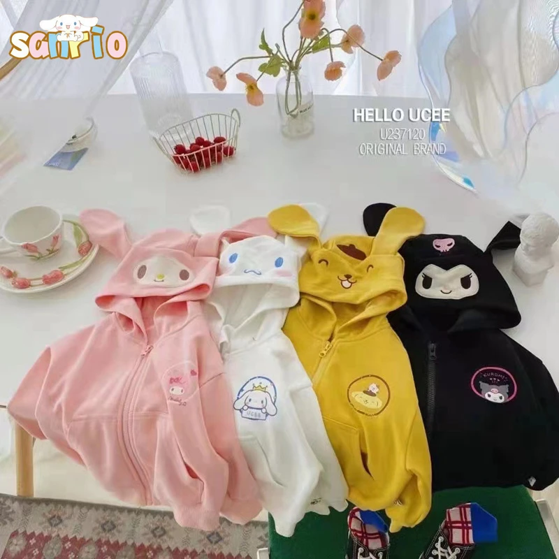 Кавайная Детская толстовка Sanrio My Melody Kuromi Cinnamoroll, топ с капюшоном и длинным рукавом, толстовка с капюшоном в стиле аниме для девочек, подарок
Кавайная Детская толстовка Sanrio My Melody Kuromi Cinnamoroll, топ с капюшоном и длинным рукавом, толстовка с капюшоном в стиле аниме для девочек, подарок