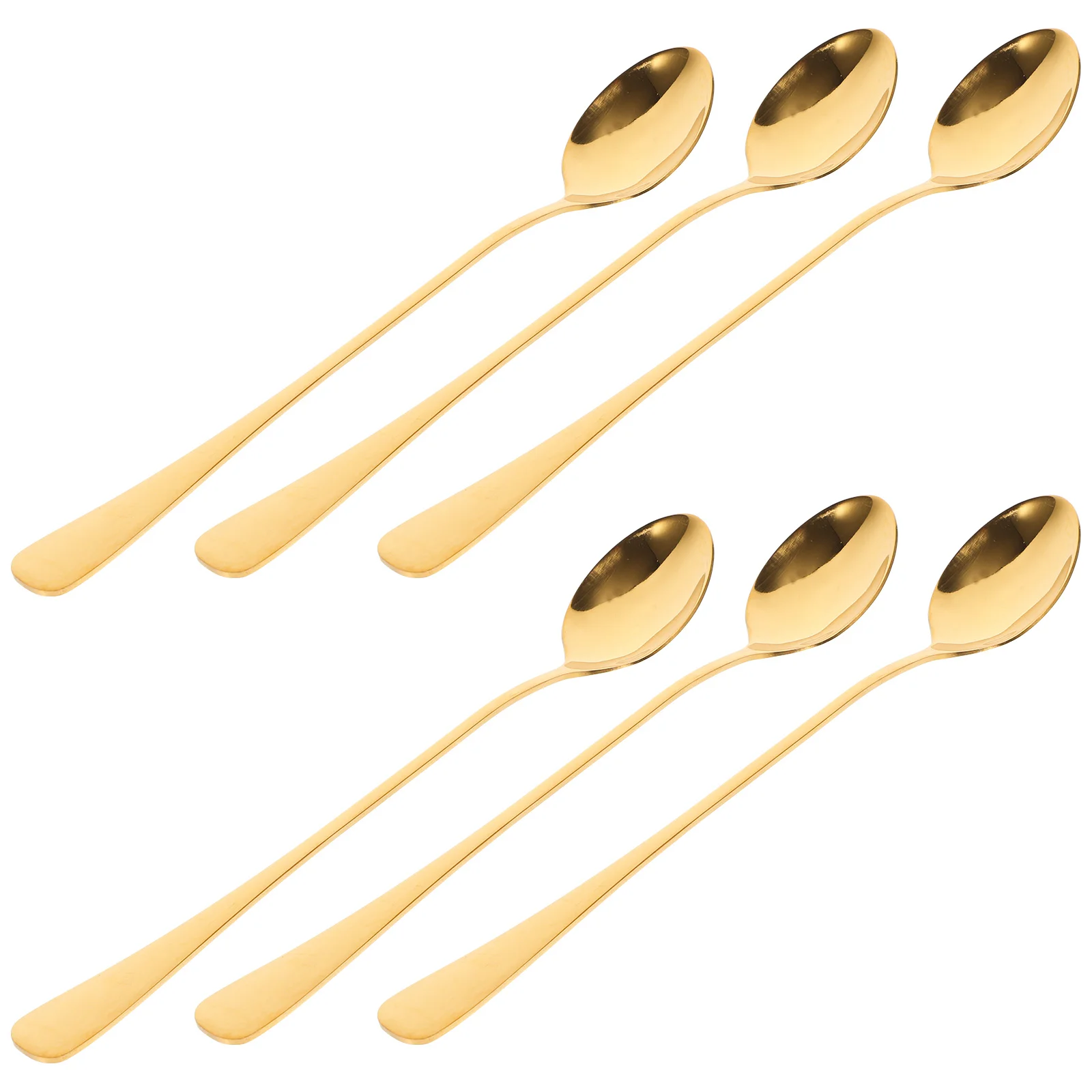 

6 Pcs Spoon Small Spoons For Dessert Stirring Long Handle Stainless Steel Korean Cake Household Scoop Tea Ice Scoops